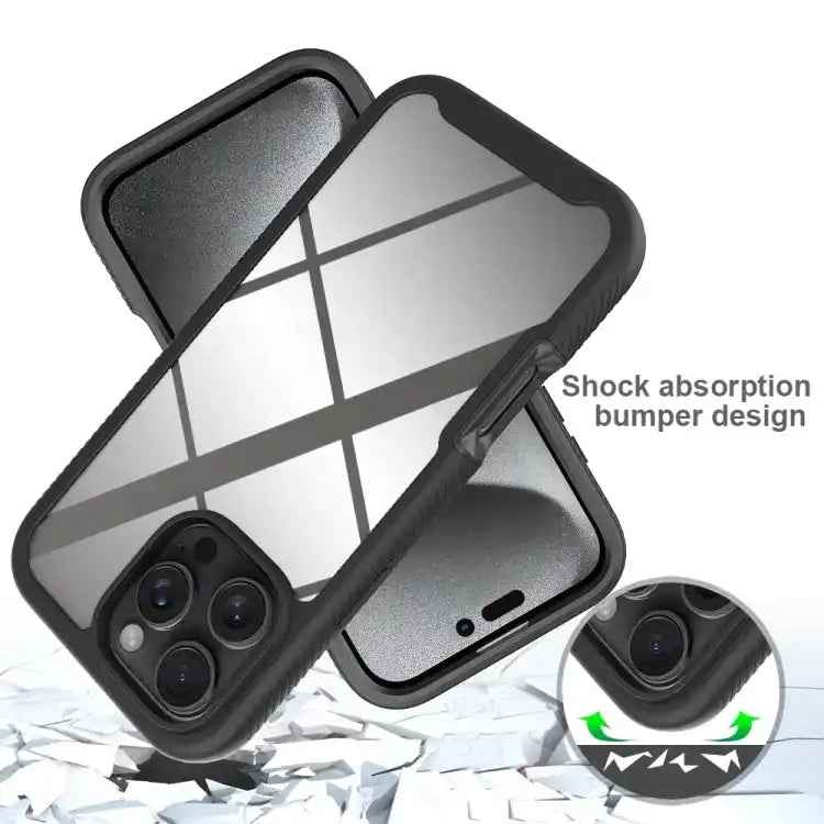 Starry Sky Solid Color Shockproof TPU Clear PC Phone Case