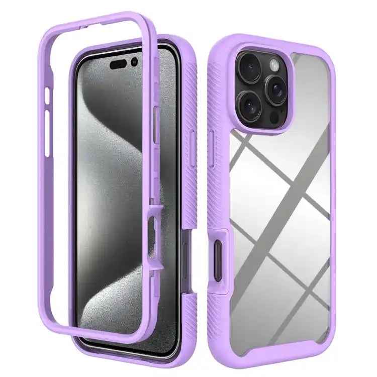 Starry Sky Solid Color Shockproof TPU Clear PC Phone Case