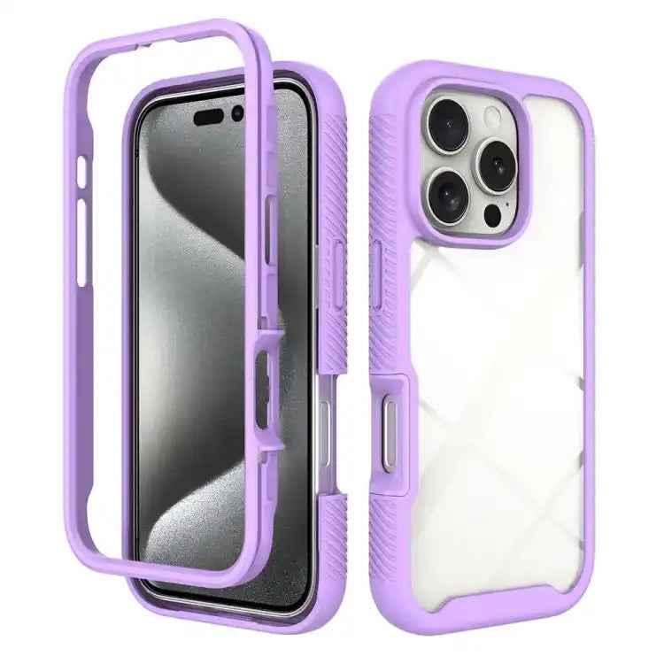 Starry Sky Solid Color Shockproof TPU Clear PC Phone Case