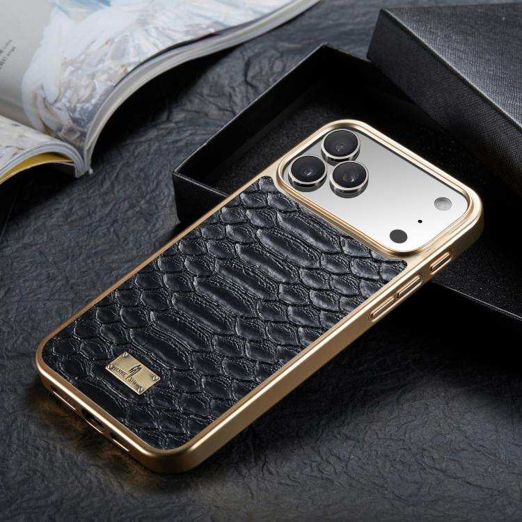 Fierre Shann Python Texture Electroplating PU Phone Case FIERRE SHANN