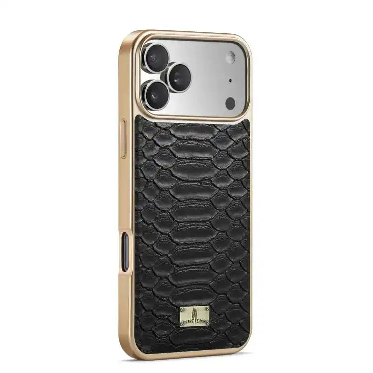 Fierre Shann Python Texture Electroplating PU Phone Case FIERRE SHANN