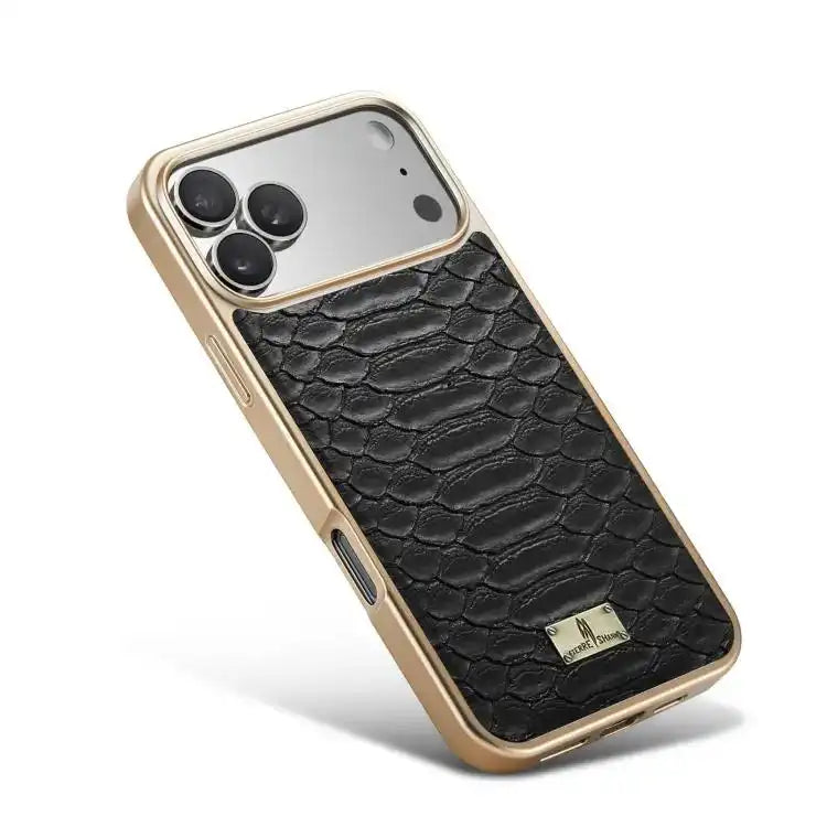Fierre Shann Python Texture Electroplating PU Phone Case FIERRE SHANN