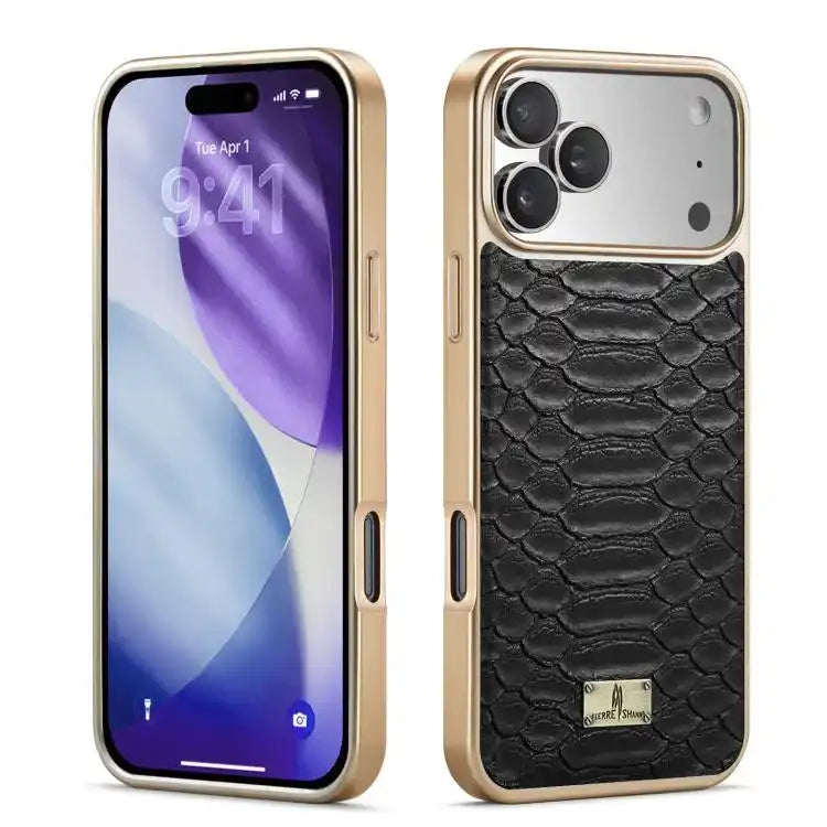 Fierre Shann Python Texture Electroplating PU Phone Case FIERRE SHANN