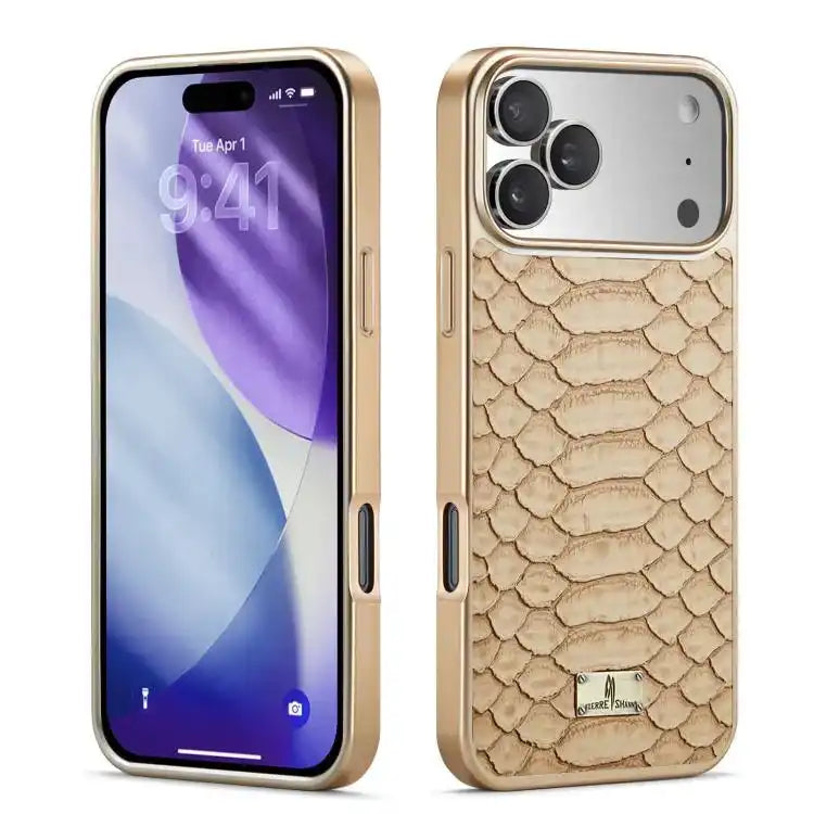 Fierre Shann Python Texture Electroplating PU Phone Case FIERRE SHANN