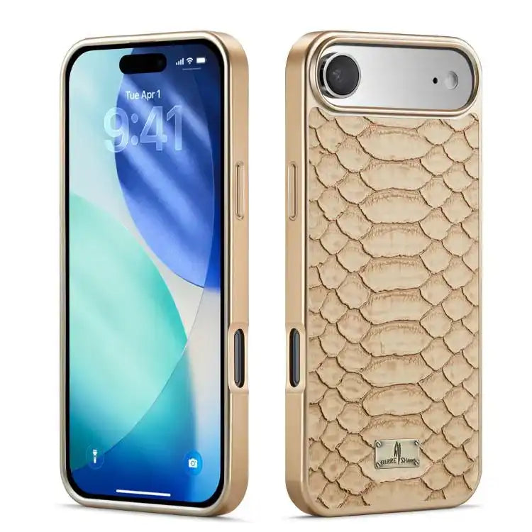 Fierre Shann Python Texture Electroplating PU Phone Case FIERRE SHANN