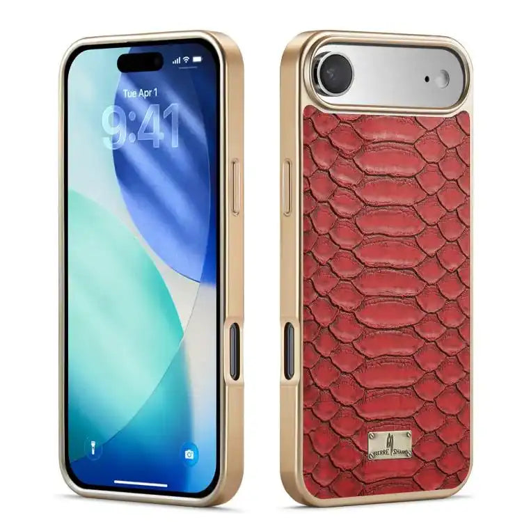 Fierre Shann Python Texture Electroplating PU Phone Case FIERRE SHANN
