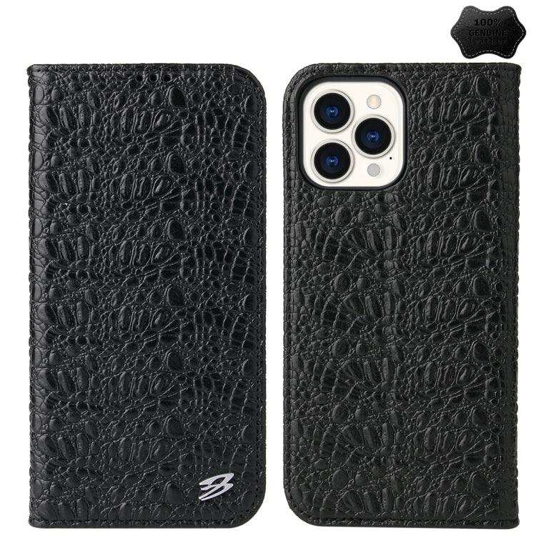 Fierre Shann Crocodile Texture Magnetic Genuine Leather Phone Case MyMobile