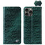 Fierre Shann Crocodile Texture Magnetic Genuine Leather Phone Case