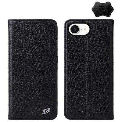 Fierre Shann Crocodile Texture Magnetic Genuine Leather Phone Case MyMobile