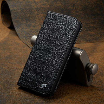 Fierre Shann Crocodile Texture Magnetic Genuine Leather Phone Case MyMobile