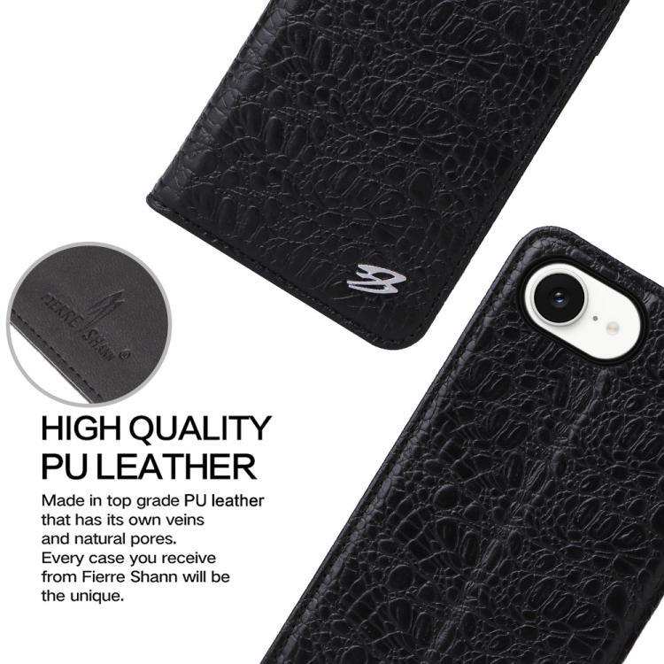 Fierre Shann Crocodile Texture Magnetic Genuine Leather Phone Case MyMobile