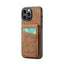 Fierre Shann Crazy Horse Card Holder Back Cover PU Phone Case