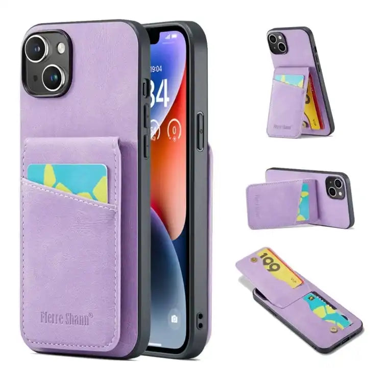 Fierre Shann Crazy Horse Card Holder Back Cover PU Phone Case MyMobile