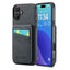 Fierre Shann Crazy Horse Card Holder Back Cover PU Phone Case