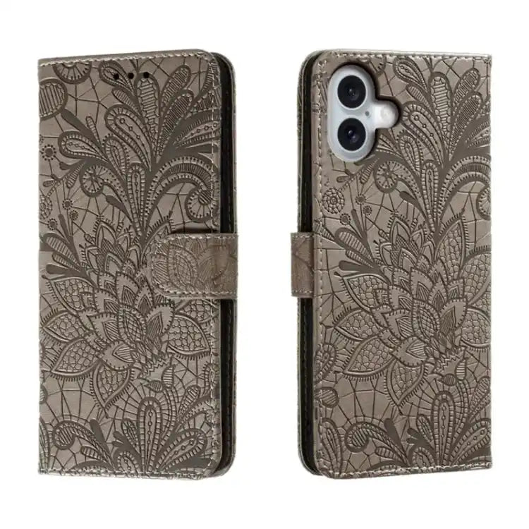 Lace Flower Embossing Flip Leather Phone Case MyMobile