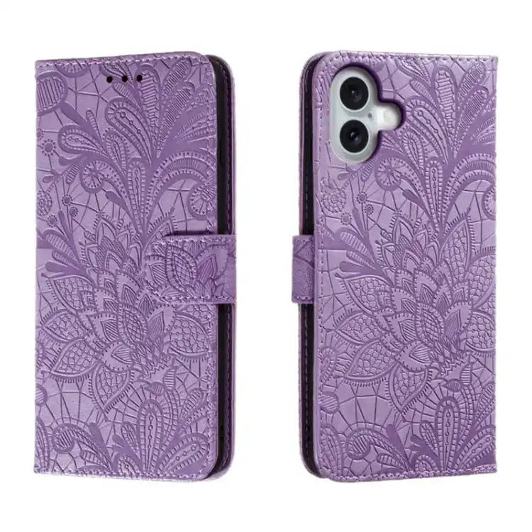 Lace Flower Embossing Flip Leather Phone Case MyMobile