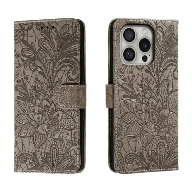 Lace Flower Embossing Flip Leather Phone Case MyMobile