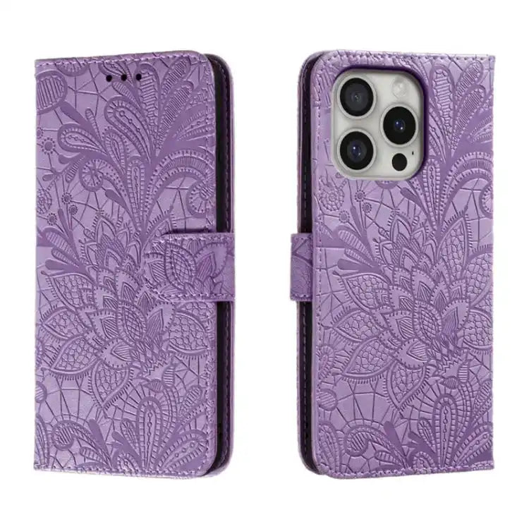 Lace Flower Embossing Flip Leather Phone Case MyMobile