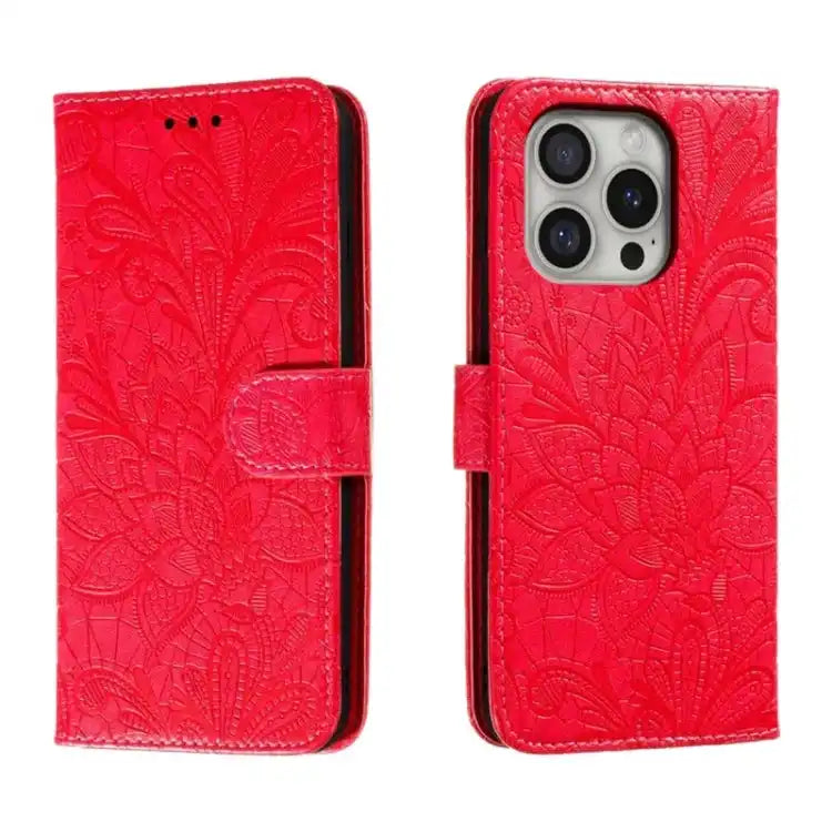 Lace Flower Embossing Flip Leather Phone Case MyMobile