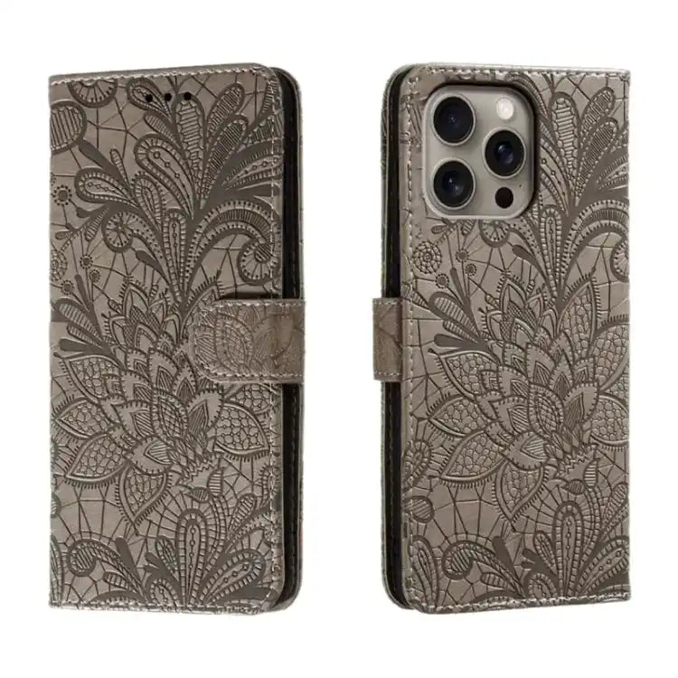 Lace Flower Embossing Flip Leather Phone Case MyMobile