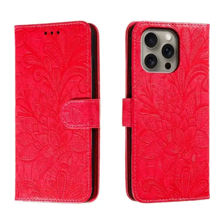 Lace Flower Embossing Flip Leather Phone Case MyMobile
