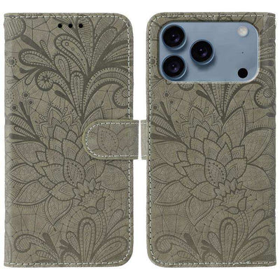 Lace Flower Embossing Flip Leather Phone Case MyMobile