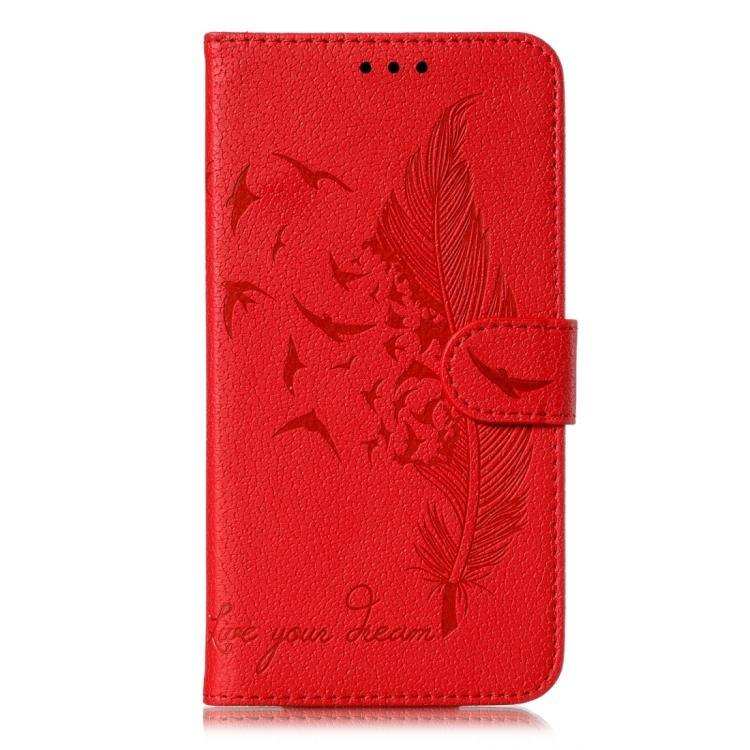 Feather Pattern Litchi Texture Leather Phone Case MyMobile