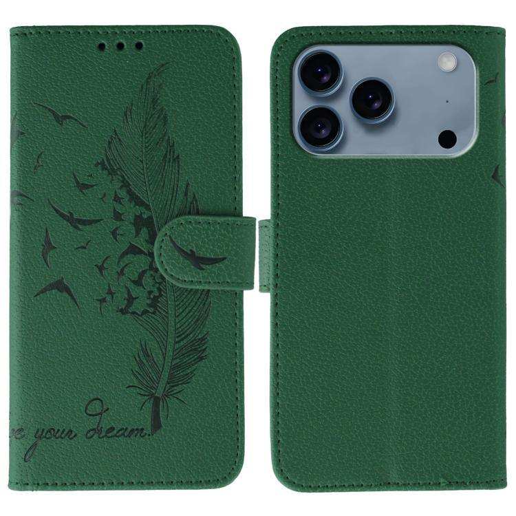 Feather Pattern Litchi Texture Leather Phone Case MyMobile