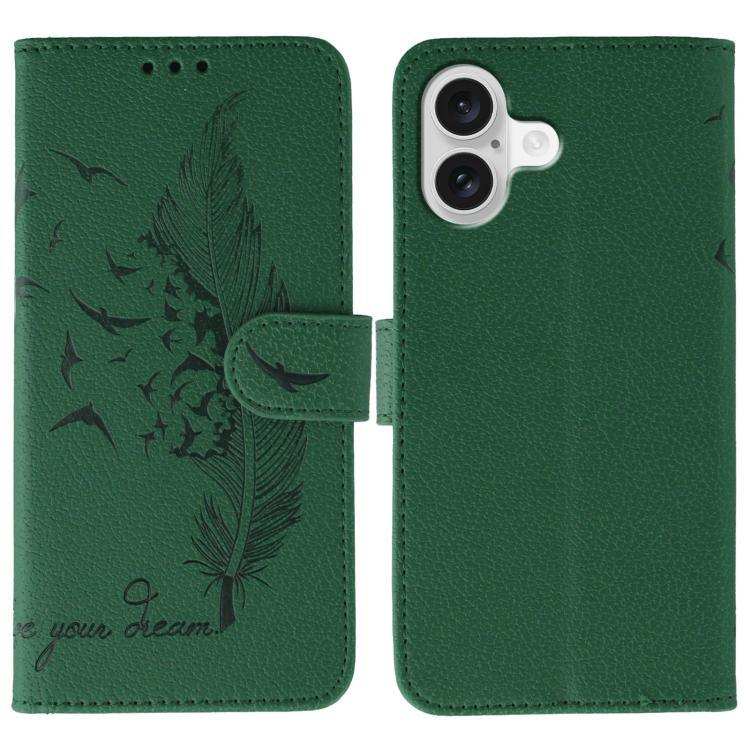 Feather Pattern Litchi Texture Leather Phone Case MyMobile