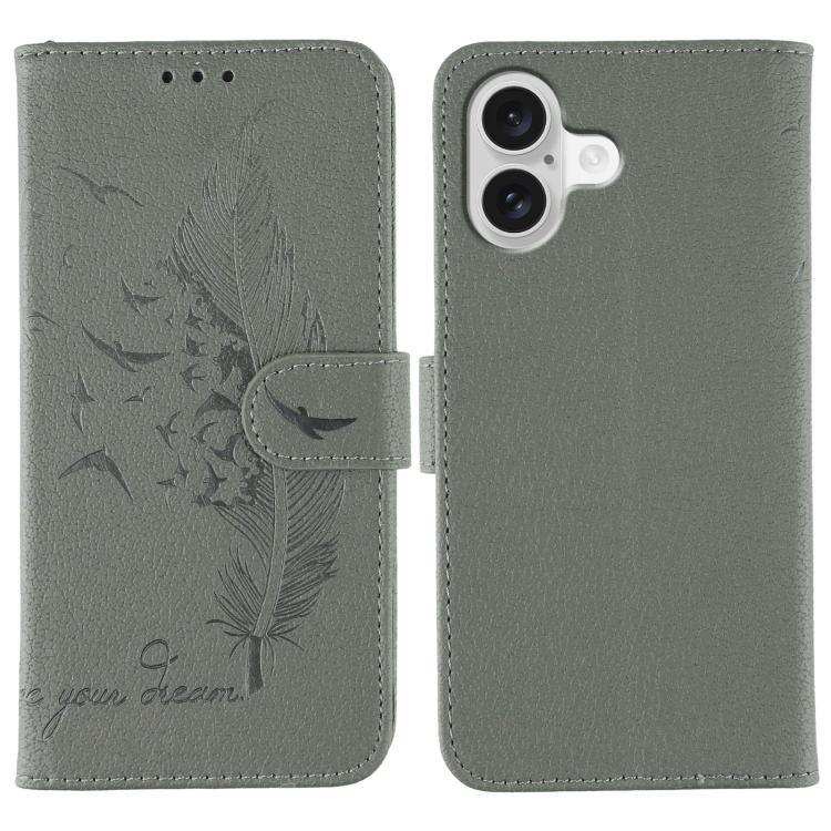 Feather Pattern Litchi Texture Leather Phone Case MyMobile