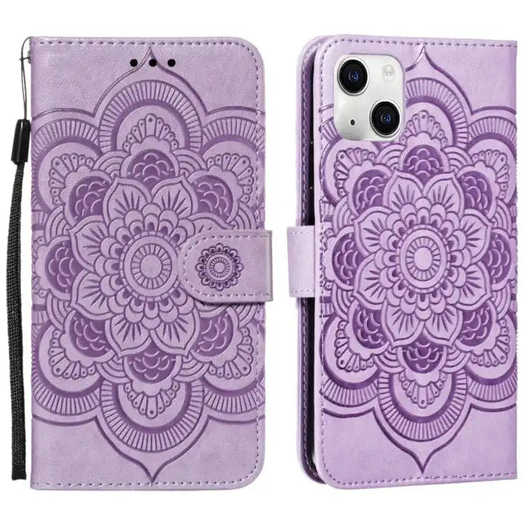 Mandala Embossing Pattern Horizontal Flip Leather Phone Case MyMobile