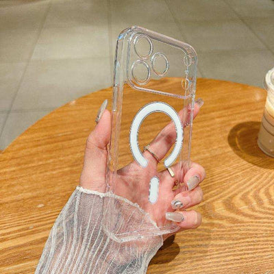 Fine Hole MagSafe Magnetic Clear Acrylic TPU Case MyMobile