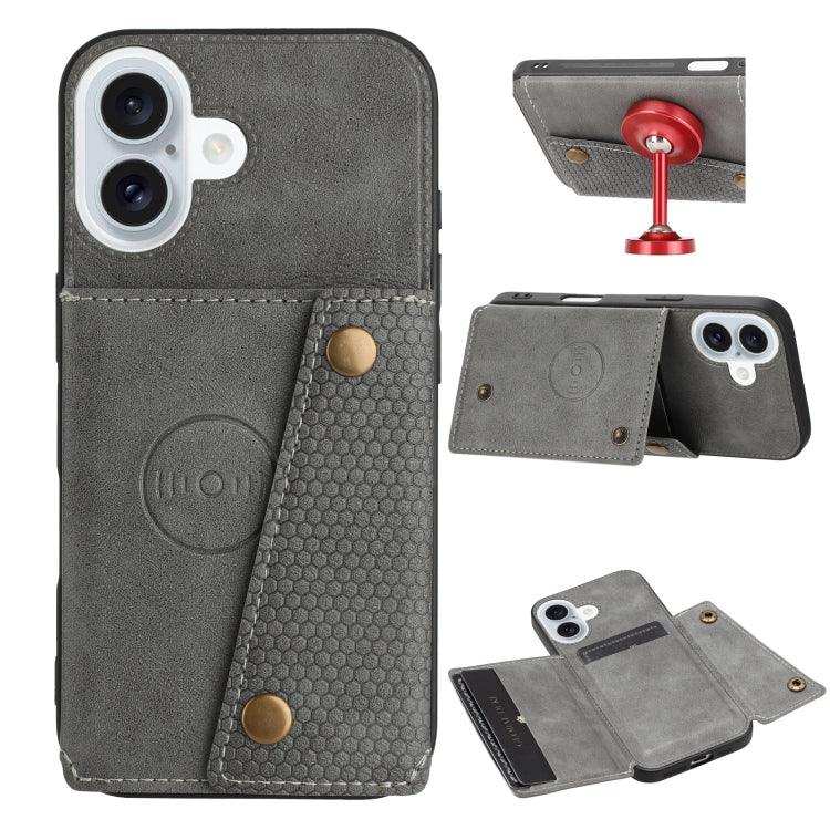 Double Buckle Card Slots PU + TPU Phone Case MyMobile