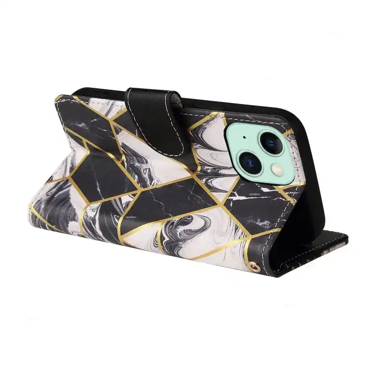 Marble Bronzing Stitching Leather Phone Case MyMobile