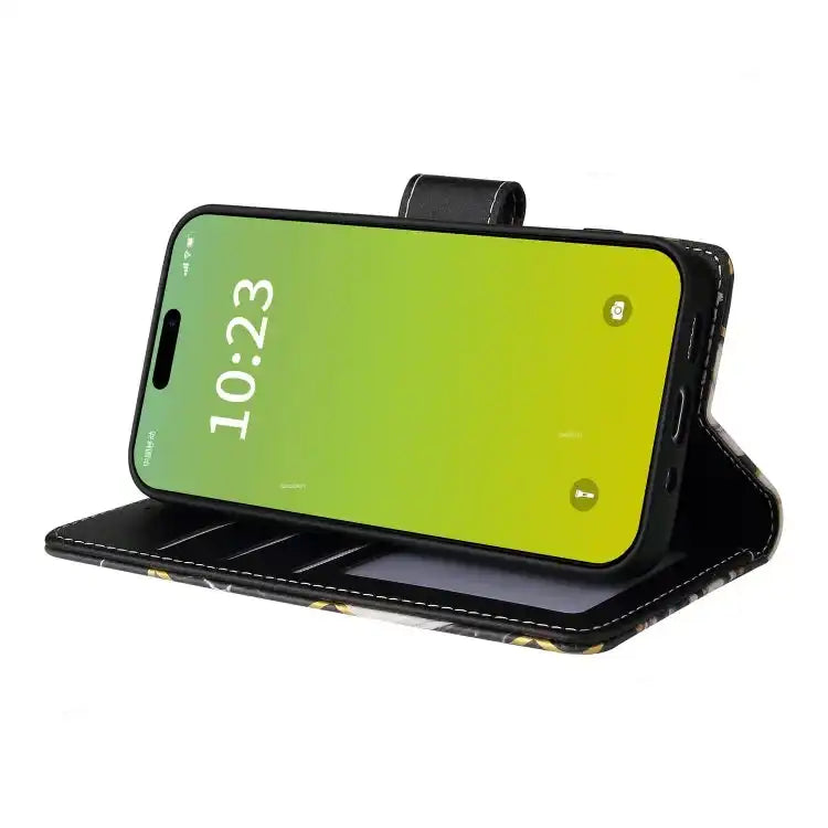 Marble Bronzing Stitching Leather Phone Case MyMobile