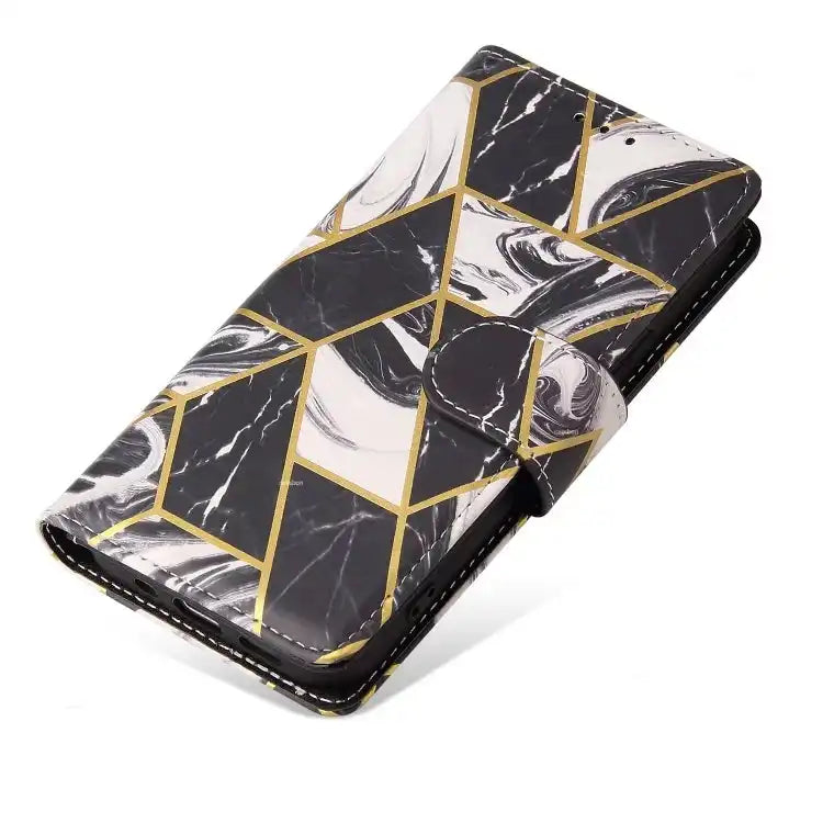 Marble Bronzing Stitching Leather Phone Case MyMobile