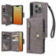 Rivet Buckle 9 Cards Three Fold Leather Phone Case MyMobile