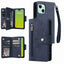 Rivet Buckle 9 Cards Three Fold Leather Phone Case MyMobile