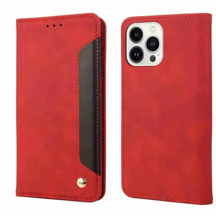 Skin Feel Splicing Leather Phone Case