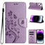 Butterfly Flower Pattern Flip Leather Phone Case