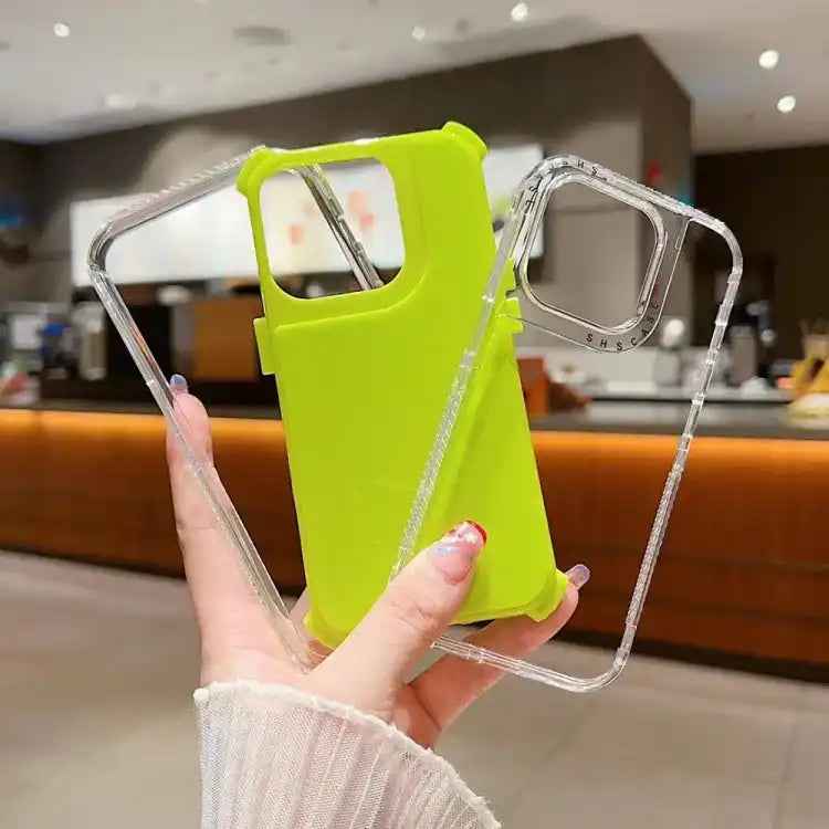 Dreamland 3 in 1 Solid Color Transparent Frame PC + TPU Phone Case