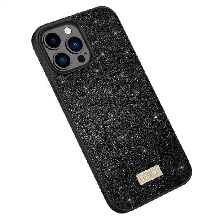 SULADA Glittery PC Hybrid TPU Handmade Leather Phone Case