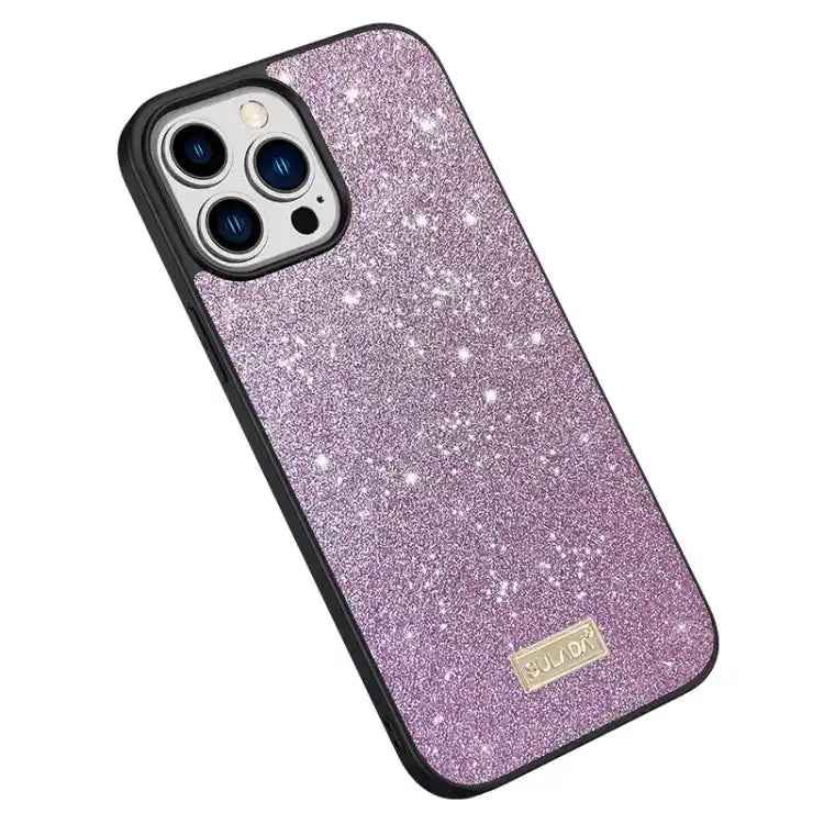 SULADA Glittery PC Hybrid TPU Handmade Leather Phone Case