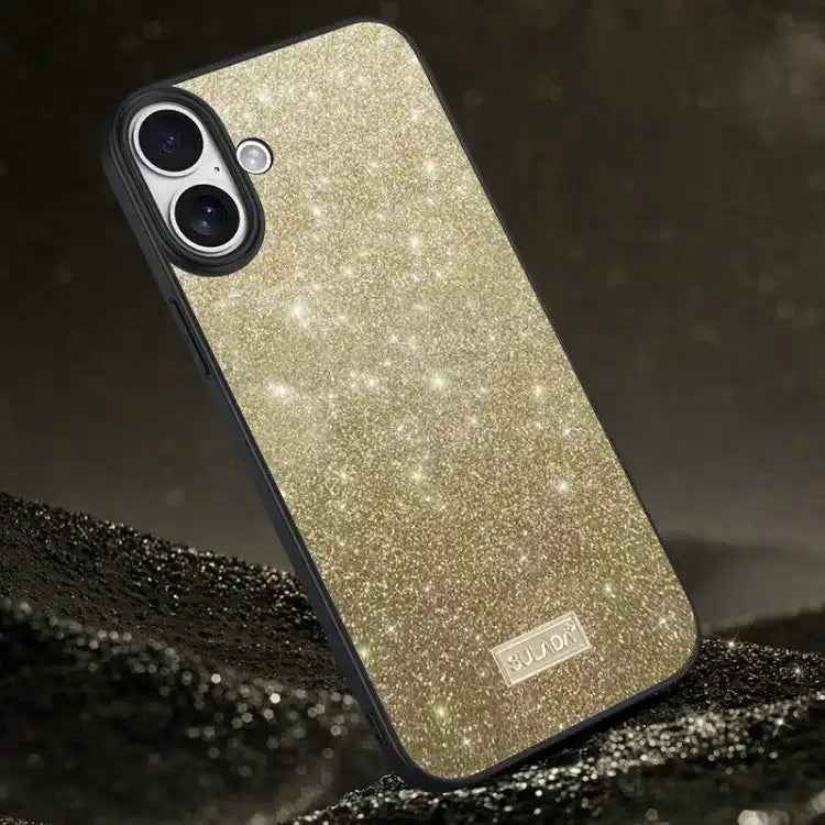 SULADA Glittery PC Hybrid TPU Handmade Leather Phone Case