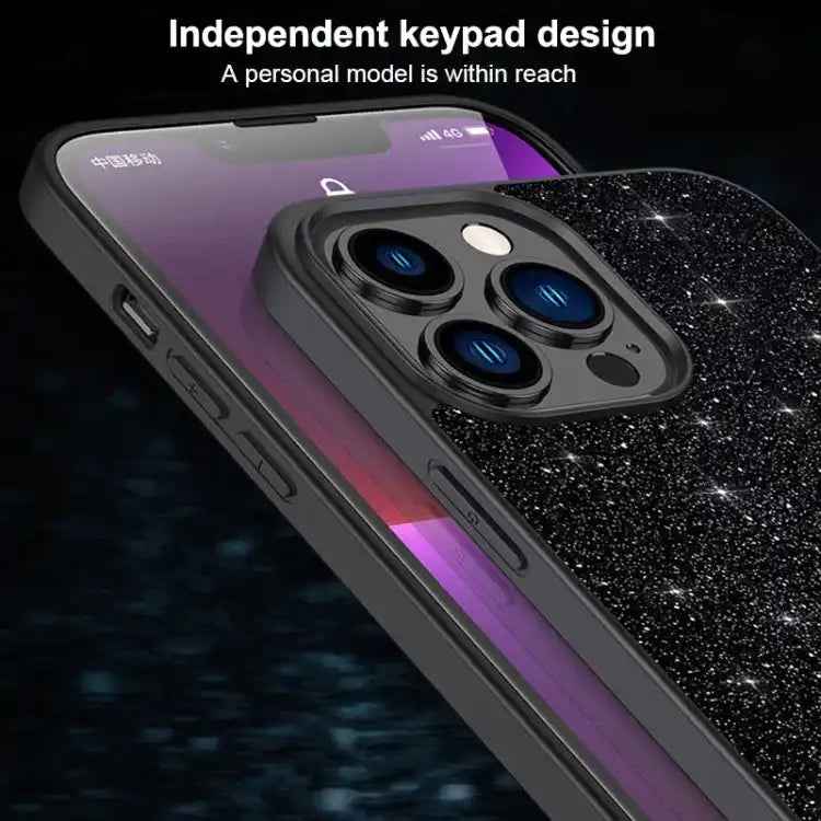 SULADA Glittery PC Hybrid TPU Handmade Leather Phone Case