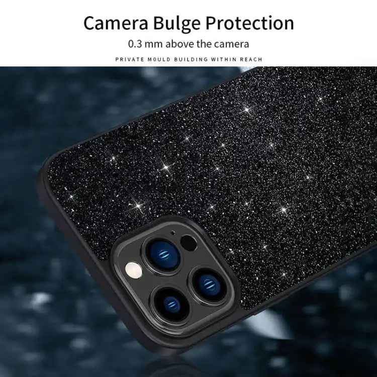 SULADA Glittery PC Hybrid TPU Handmade Leather Phone Case
