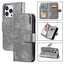 Tri-Fold 9-Card Wallets Leather Phone Case