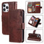 Tri-Fold 9-Card Wallets Leather Phone Case