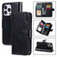 Tri-Fold 9-Card Wallets Leather Phone Case