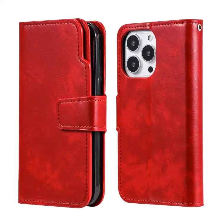 Tri-Fold 9-Card Wallets Leather Phone Case